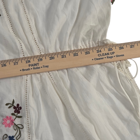 Free People Danielle Embroidered Boho Top Cloud Dancer Ivory Small NWT - Picture 14 of 16